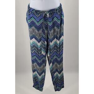Joe B women's hippie magic jogger boho pants blue Size XL Dopamine funky quirky